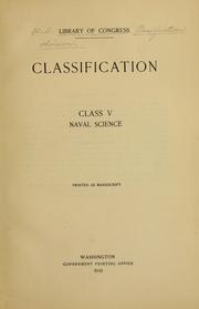 Cover of: Classification. Class V: Naval science.
