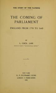 Cover of: The coming of Parliament by Lionel Cecil Jane