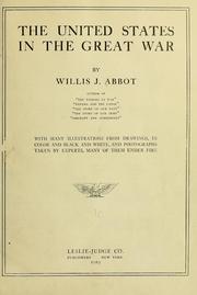 Cover of: The United States in the great war