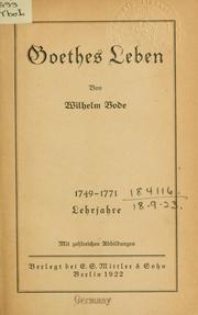 Cover of: Goethes Leben