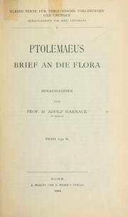 Cover of: Ptolemaeus Brief an die Flora by Ptolemy the Gnostic