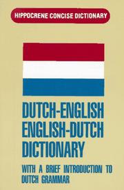 Cover of: Dutch-English/English-Dutch Concise Dictionary (Hippocrene Concise Dictionary)