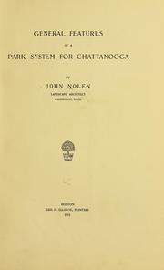 Cover of: General features of a park system for Chattanooga
