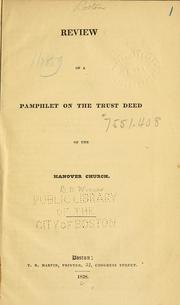 Review of a pamphlet on the trust deed of the Hanover Church by Beecher, Lyman
