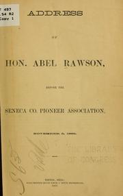 Address of Hon. Abel Rawson by Abel Rawson
