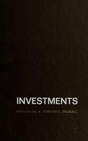 Cover of: Investments by Herbert Edward Dougall