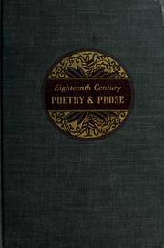 Cover of: Eighteenth century poetry & prose by Louis Ignatius Bredvold
