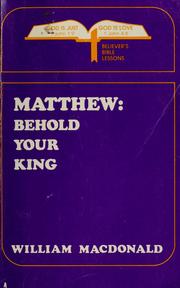 Cover of: The Gospel of Matthew by William MacDonald
