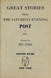 Cover of: Great stories from the Saturday evening post