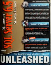 Cover of: Microsoft SQL server 6.5 unleashed by David S. Solomon