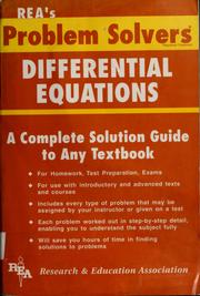 Cover of: The differential equations problem solver by Research and Education Association