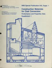 Cover of: Construction materials for coal conversion: performance and properties data