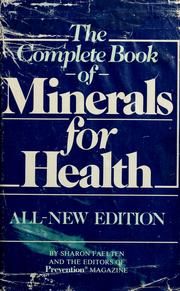 Cover of: The complete book of minerals for health.