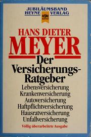 Cover of: Der Versicherungs-Ratgeber by Hans Dieter Meyer