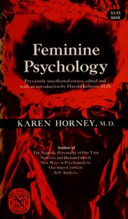Cover of: Feminine psychology.