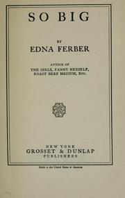 Cover of: So big by Edna Ferber