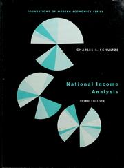 Cover of: National income analysis by Charles L. Schultze