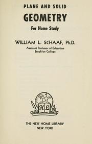 Cover of: Plane and solid geometry for home study