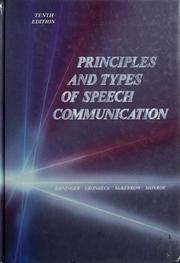 Cover of: Principles and types of speech communication by Douglas Ehninger ... [et al.].