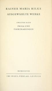 Cover of: Ausgewählte werke