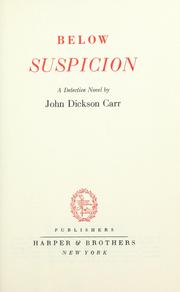 Cover of: Below suspicion: a detective novel