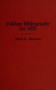 Cover of: Folklore Bibliography for 1975 by Merle E Simmons