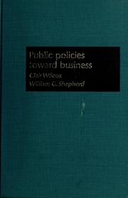 Cover of: Public policies toward business