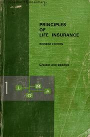 Cover of: Principles of life insurance. by 