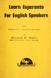 Cover of: Learn Esperanto for English speakers: with phonetic pronunciation