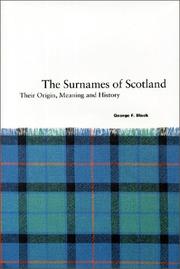 Cover of: Surnames of Scotland  by George F. Black