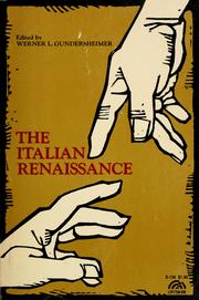 Cover of: The Italian Renaissance by Werner L. Gundersheimer