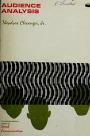 Cover of: Audience analysis. by Theodore Clevenger