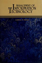 Cover of: Management of information technology by Carroll W. Frenzel