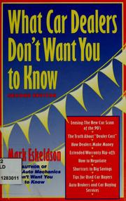 Cover of: What car dealers don't want you to know by Mark Eskeldson