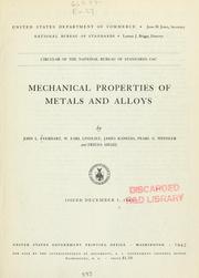 Cover of: Mechanical properties of metals and alloys