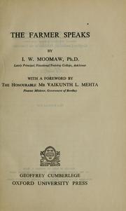 Cover of: The farmer speaks by I. W. Moomaw