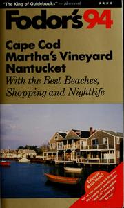 Cover of: Fodor's94 Cape Cod, Martha's Vineyard, Nantucket by Candice Gianetti
