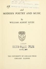 Cover of: Arthurian romance and modern poetry and music by Nitze, William Albert