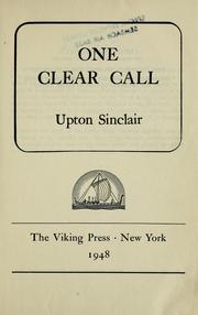 Cover of: One clear call. by Upton Sinclair