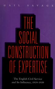 Cover of: The social construction of expertise