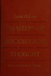 Cover of: Masters of sociological thought by Lewis A. Coser
