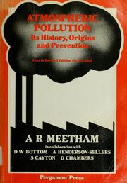 Cover of: Atmospheric pollution by by A.R. Meetham ... [et al.].