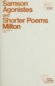 Cover of: Samson Agonistes, and shorter poems by John Milton