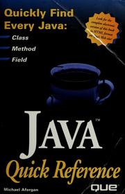 Cover of: Java quick reference by Michael M. Afergan