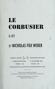 Cover of: Le Corbusier: a life