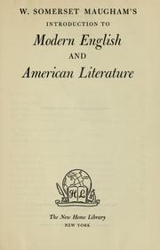 Cover of: W. Somerset Maugham's Introduction to modern English and American literature.
