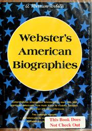 Cover of: Webster's American biographies by Charles Lincoln Van Doren