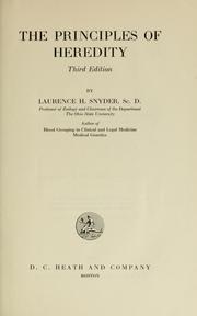 Cover of: The principles of heredity by Laurence H. Snyder
