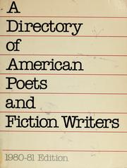 Cover of: A directory of American poets and fiction writers: names and addresses of 4,853 contemporary poets and fiction writers whose work has been published in the United States.