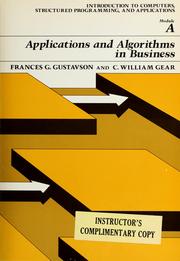 Cover of: Applications and algorithms in business by Fran Goertzel Gustavson
